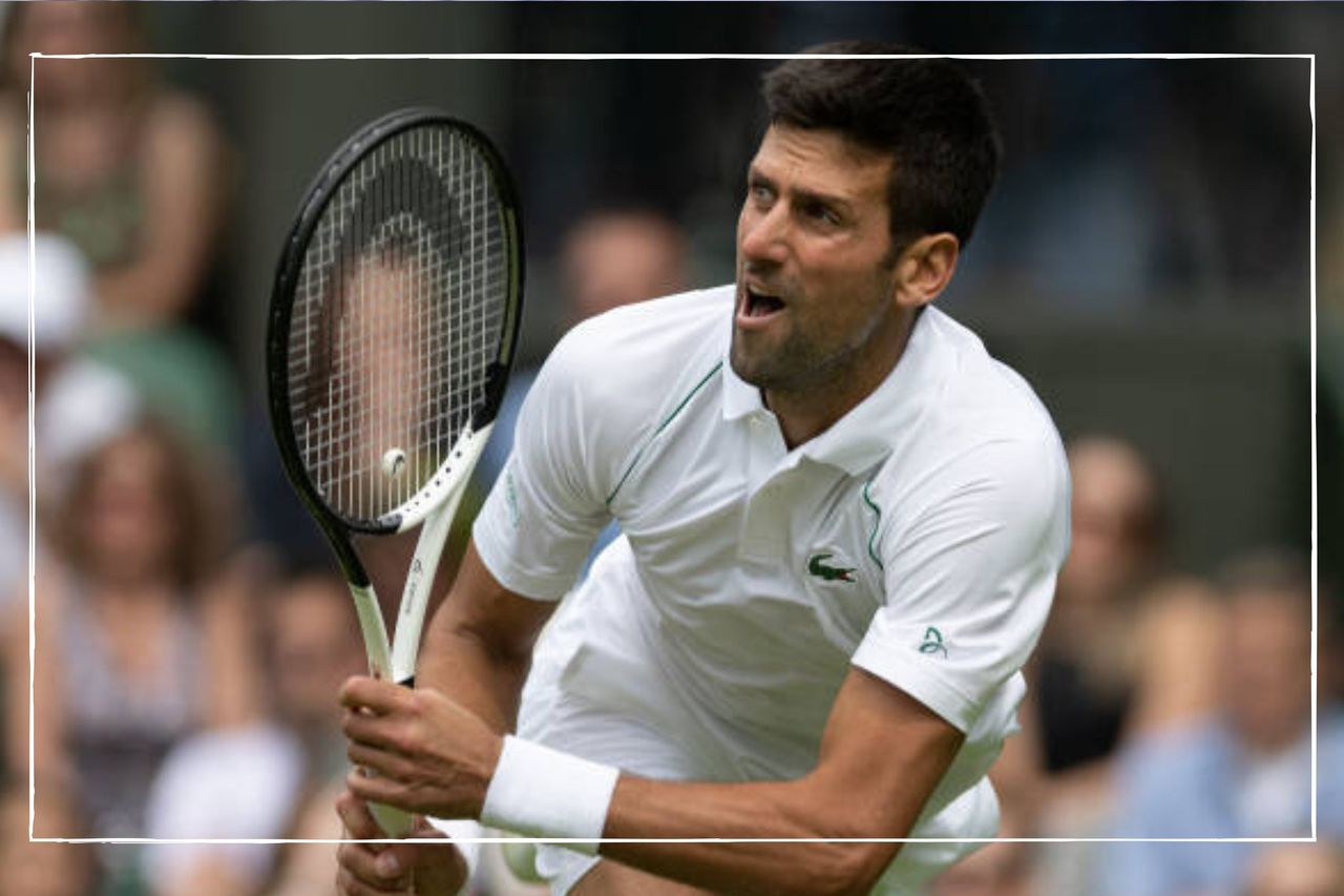 Wimbledon Final 2022 approaching and picture depicts Novac Djokovic playing tennis