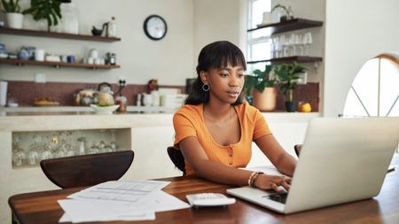 woman working from home