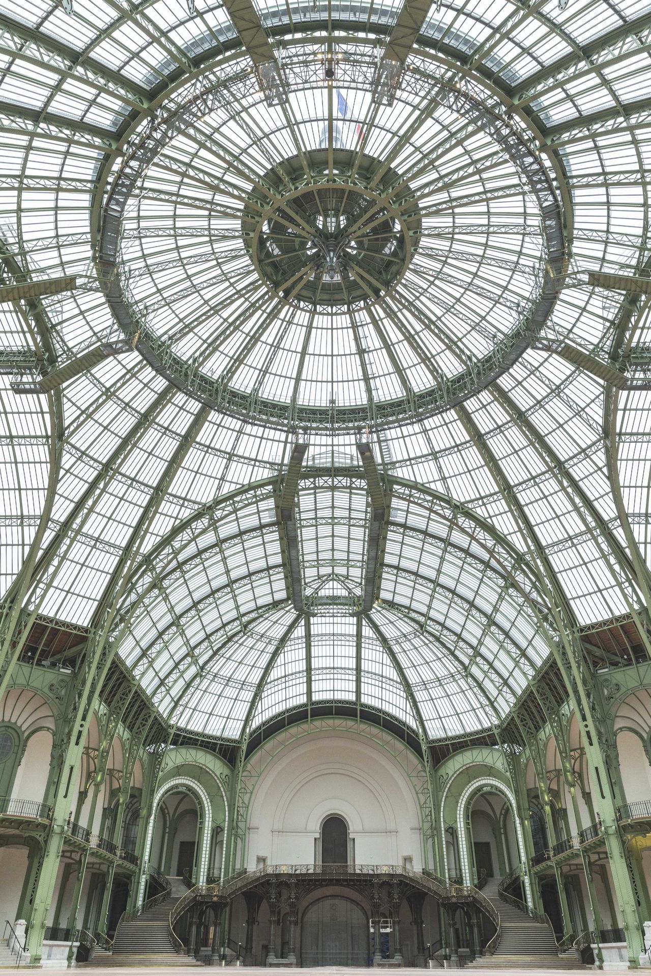 Beaux-Arts staircase and domed glass ceiling