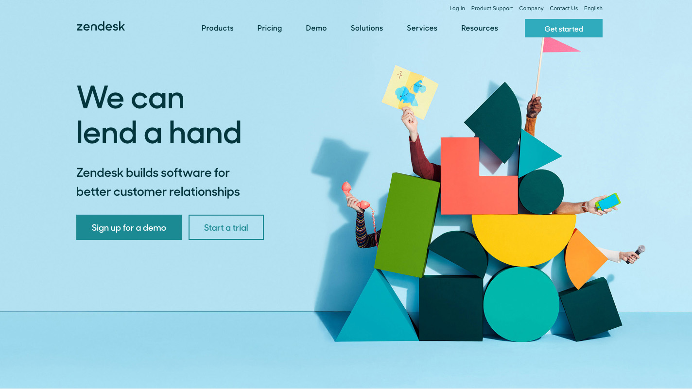 Playfulness and humour features heavily in the Zendesk site