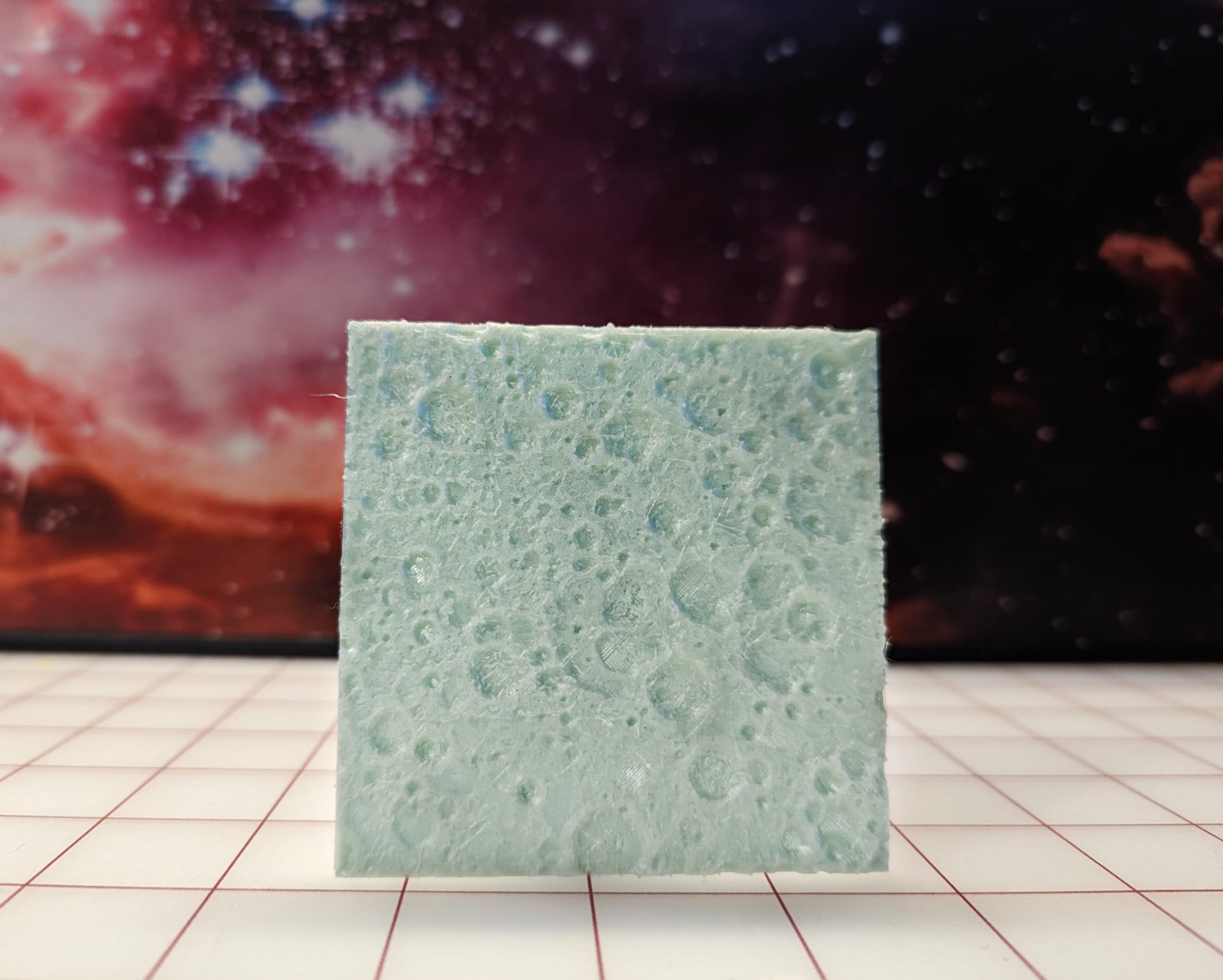 A 3D printed topographical map of the lunar far side.