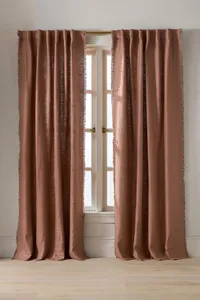 Anthropologie Luxe Linen Blend Woven Curtain