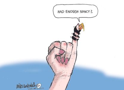 Political Cartoon U.S. Nancy Pelosi Trump had enough impeachment talks