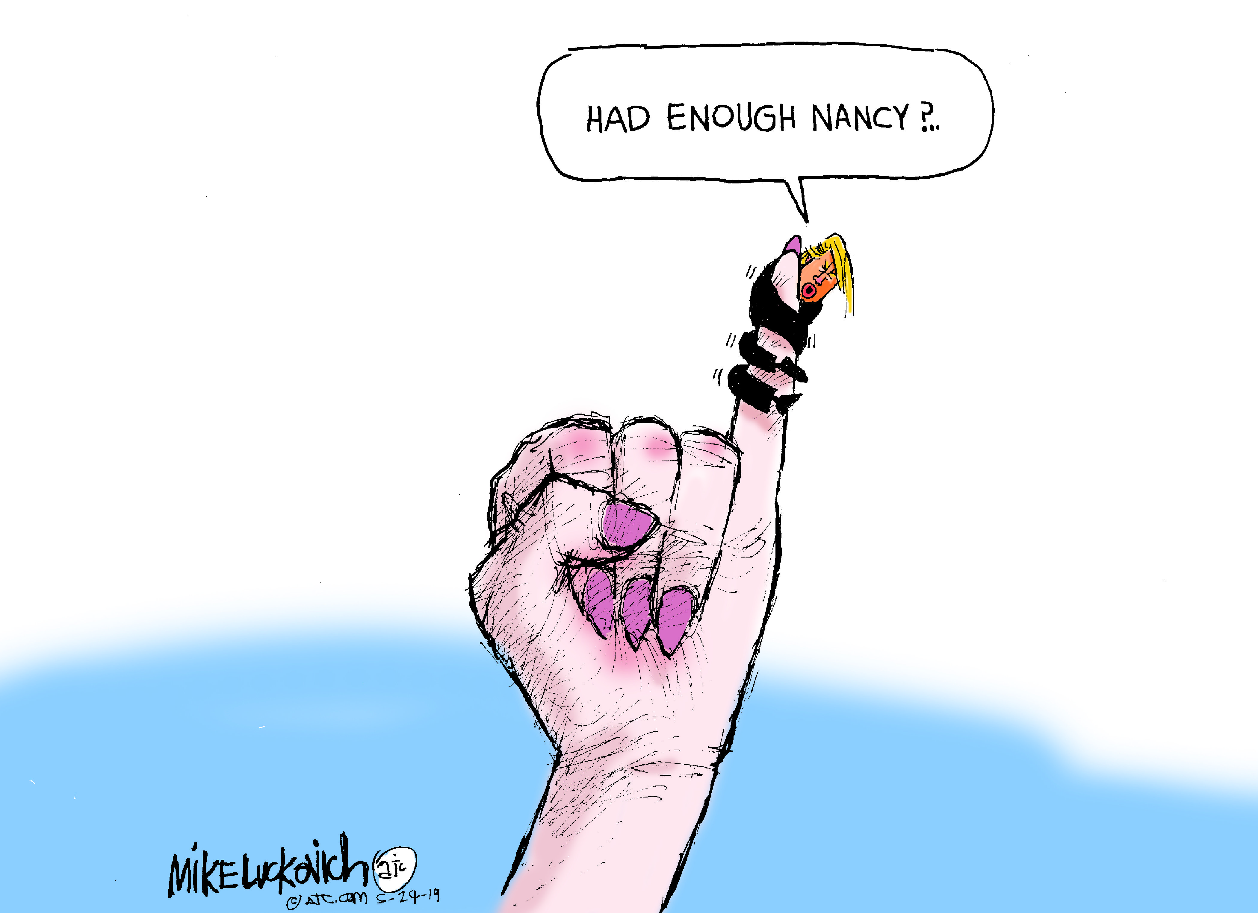 Political Cartoon U.S. Nancy Pelosi Trump had enough impeachment talks