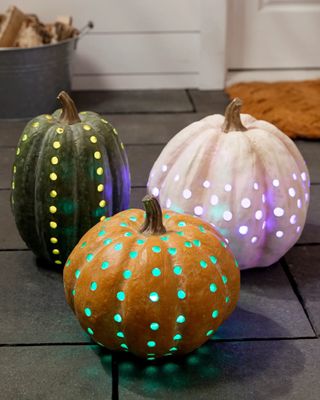 pumpkins with hole cut outs
