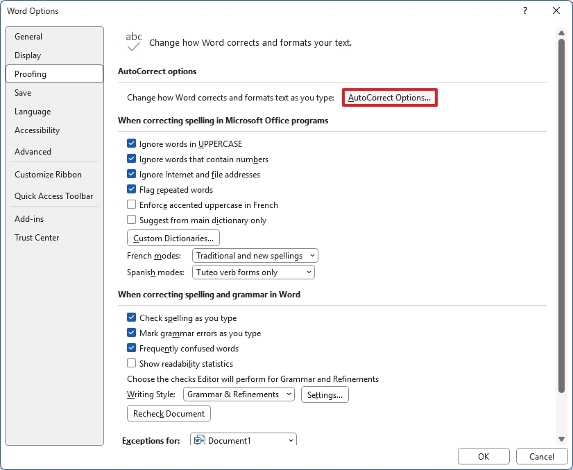 How to configure spell checker and autocorrect features on Windows 11