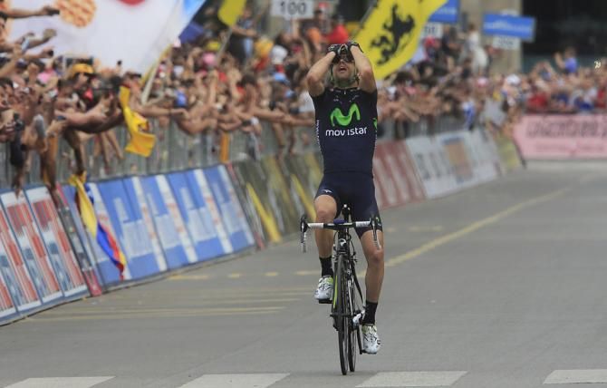 Giovanni Visconti (Movistar) wins stage 17 of the Giro d'Italia