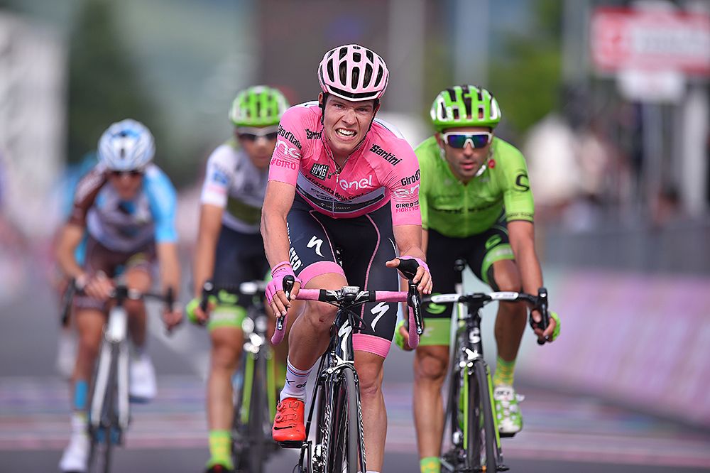 Bob Jungels (Etixx-QuickStep) loses the pink jersey on stage 13 to Andrey Amador (Movistar)