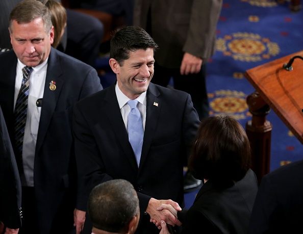 Paul Ryan in the House chamber before getting elected Speaker of the House.