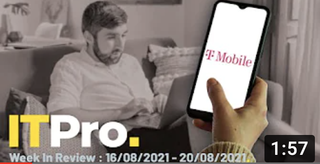 A montage of someone WFH and a mobile handset featuring the T-Mobile logo