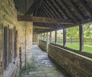 Lyddington: The lean-to corridor added in 1745 to connect the almsmen’s rooms