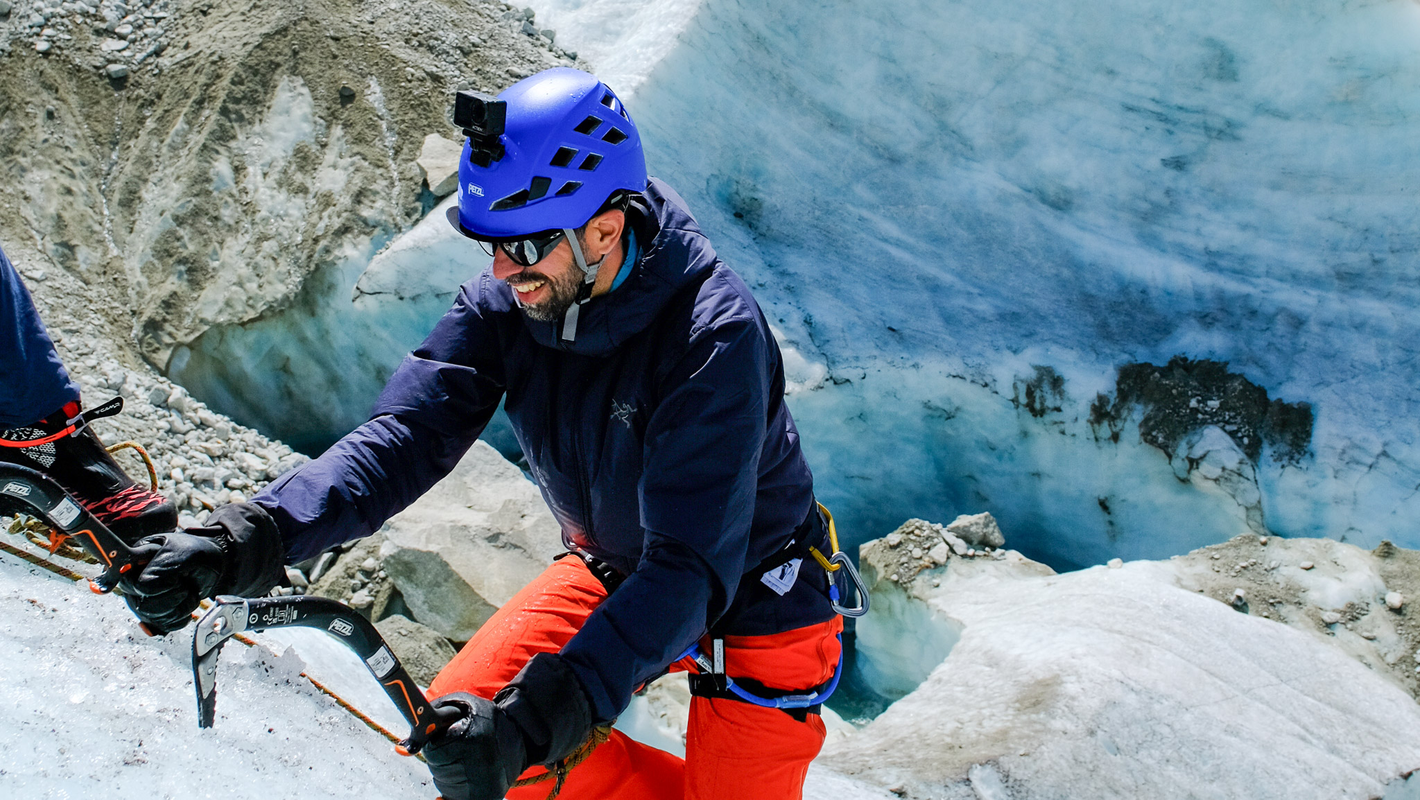Matt K ice climbing in Chamonix, France
