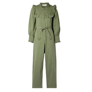 Sea Stan Belted Ruffled Cotton-Twill Jumpsuit