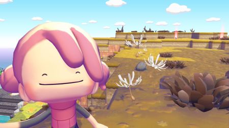 Posing with cotton spores in Pokemon Pokopia