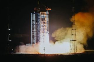 A Long March 2D rocket carrying China's Gaofen 5 (01A) satellite lifts off from Taiyuan Satellite Launch Center on Dec. 8, 2022.