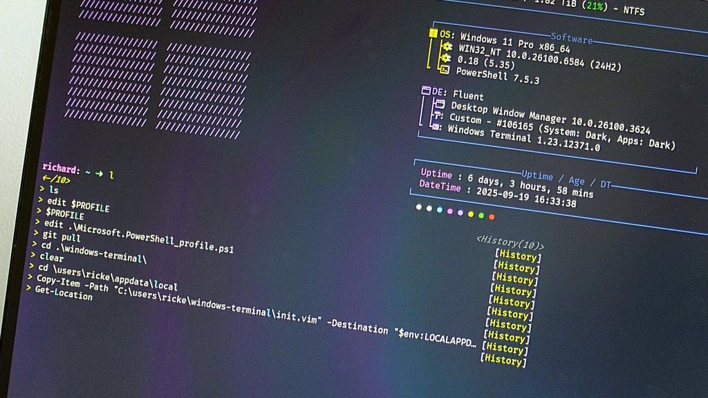 PSReadLine history in PowerShell running in Windows Terminal.