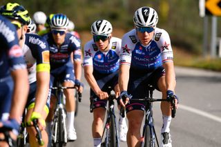 LAGOS PORTUGAL FEBRUARY 16 Fabio Jakobsen of Netherlands and Team QuickStep Alpha Vinyl competes during the 48th Volta Ao Algarve 2021 Stage 1 a 1991km at stage from Portimo to Lagos VAlgarve2022 on February 16 2022 in Lagos Portugal Photo by Luc ClaessenGetty Images