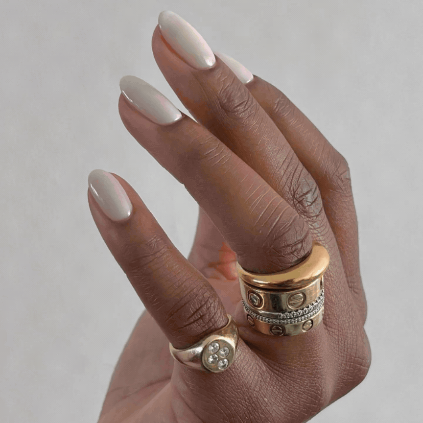 Photo collage of timeless nail colors 
