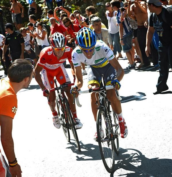 Alberto Contador (Saxo Bank) went on the attack near the stage 12 finish, but Vuelta leader Joaquim Rodriguez (Katusha) would get the best of his Spanish rival.