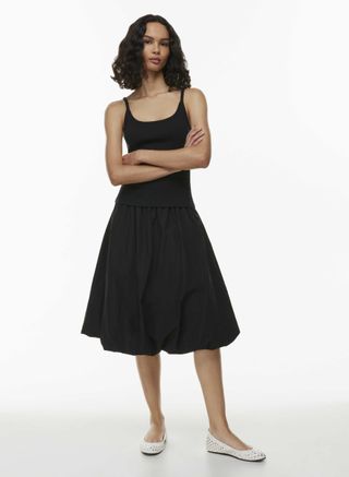 Alani Shirred Waist Bubble Hem Skirt