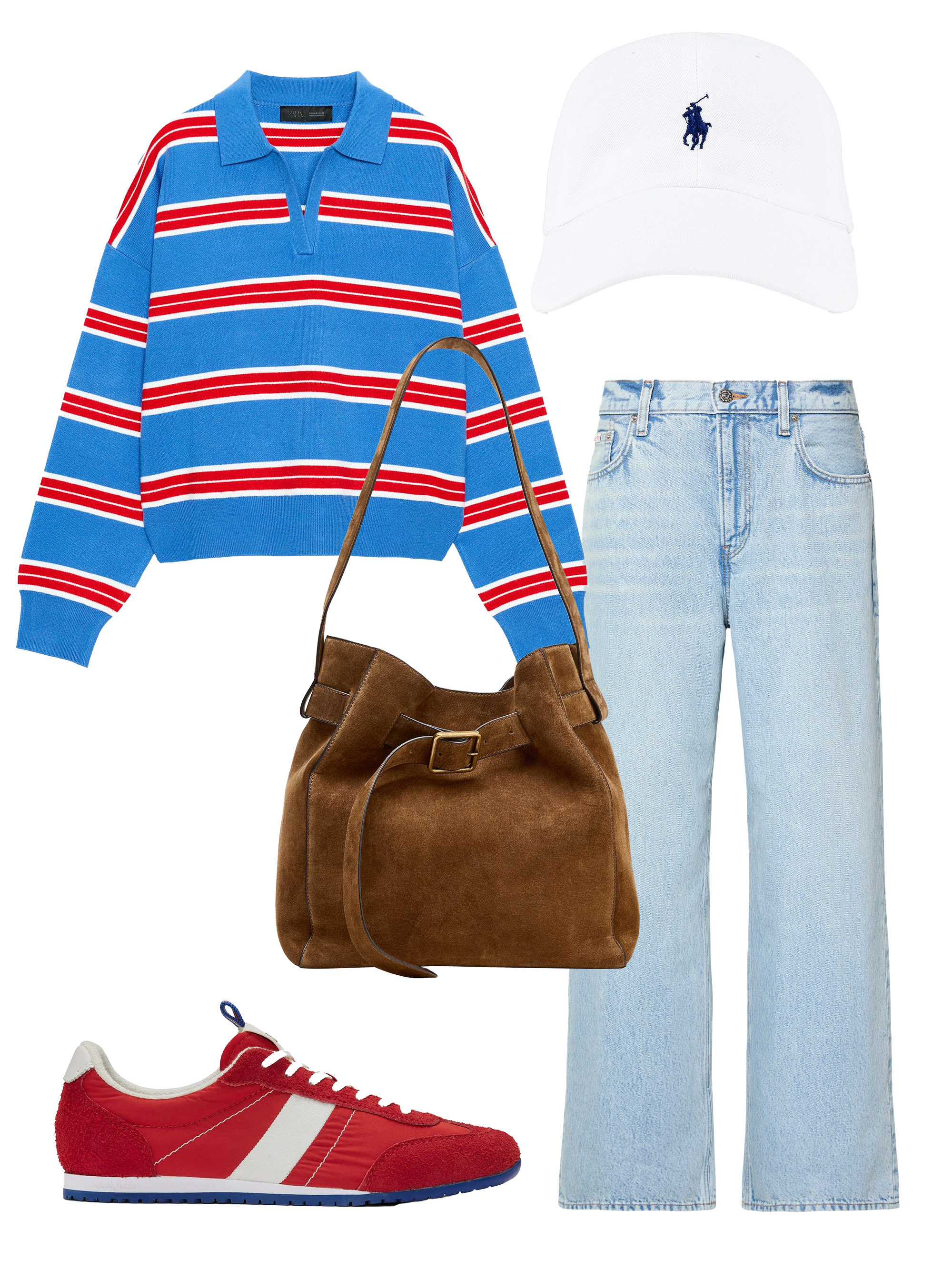 Stripe polo and jeans outfit