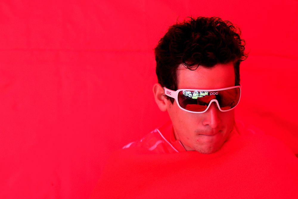 Alex Frame of Christchurch sits in the team tent ahead of racing for the Kia Motors-Ascot Park Team in the Tour of Southland Prologue