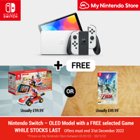 Nintendo Switch OLED + Skyward Sword HD or Mario Kart Live: Home Circuit | £309.99 at My Nintendo Store - available until Dec 31
Save £49.99 / £99.99 -