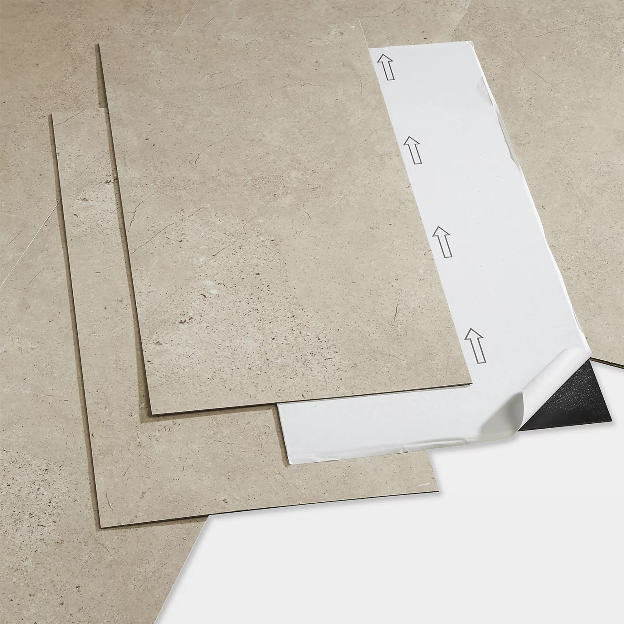 B&Q GoodHome Poprock Beige Tile Stone effect Vinyl tile, 1.3m²
