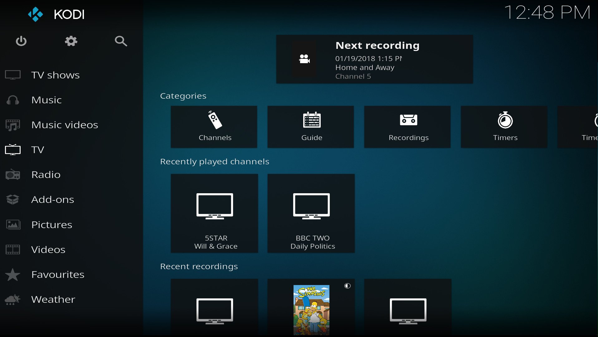 Mono TV Kodi. Run Kodi on TV. Music categories. Phyton daraxt Kodi.