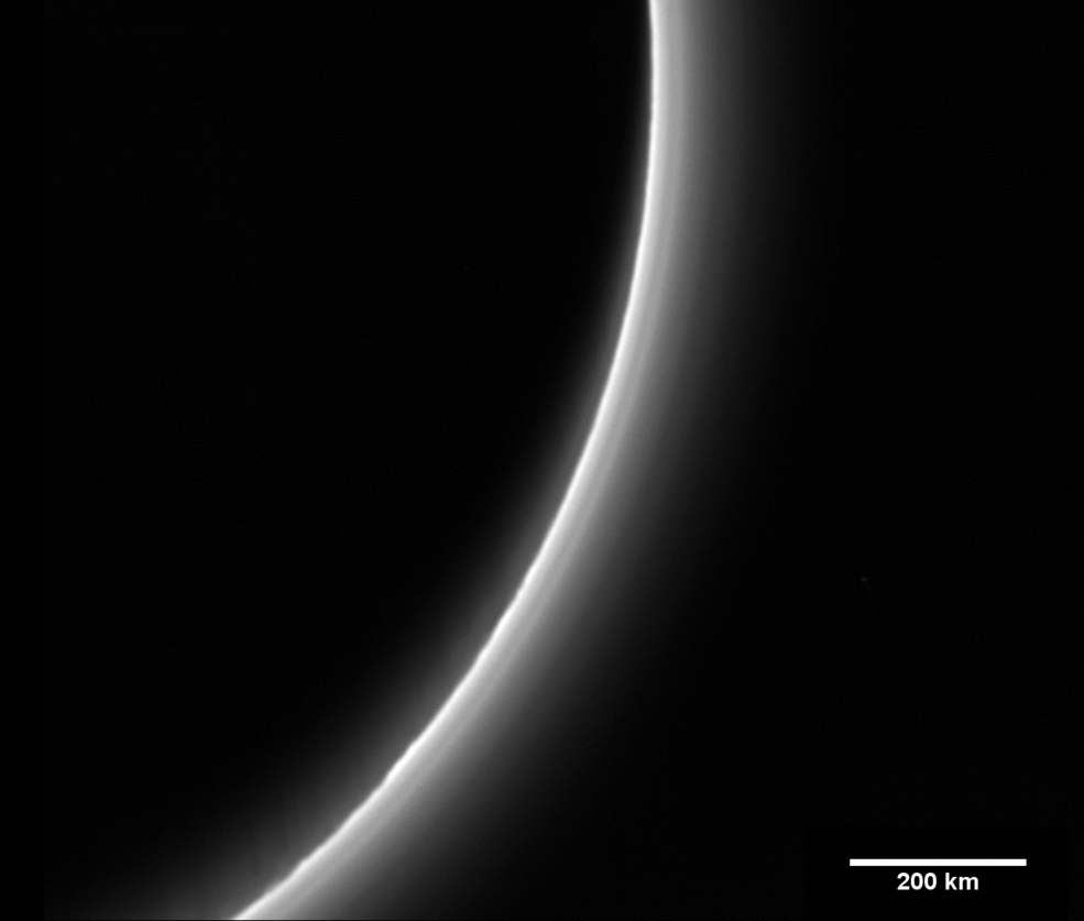 Hazes in Pluto's atmosphere vary in brightness, as this sequence of images from NASA's New Horizons spacecraft show. These shifts may be caused by gravity waves, researchers say.