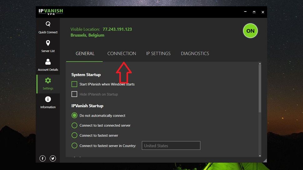 How to choose a security protocol in the IPVanish Windows app | TechRadar
