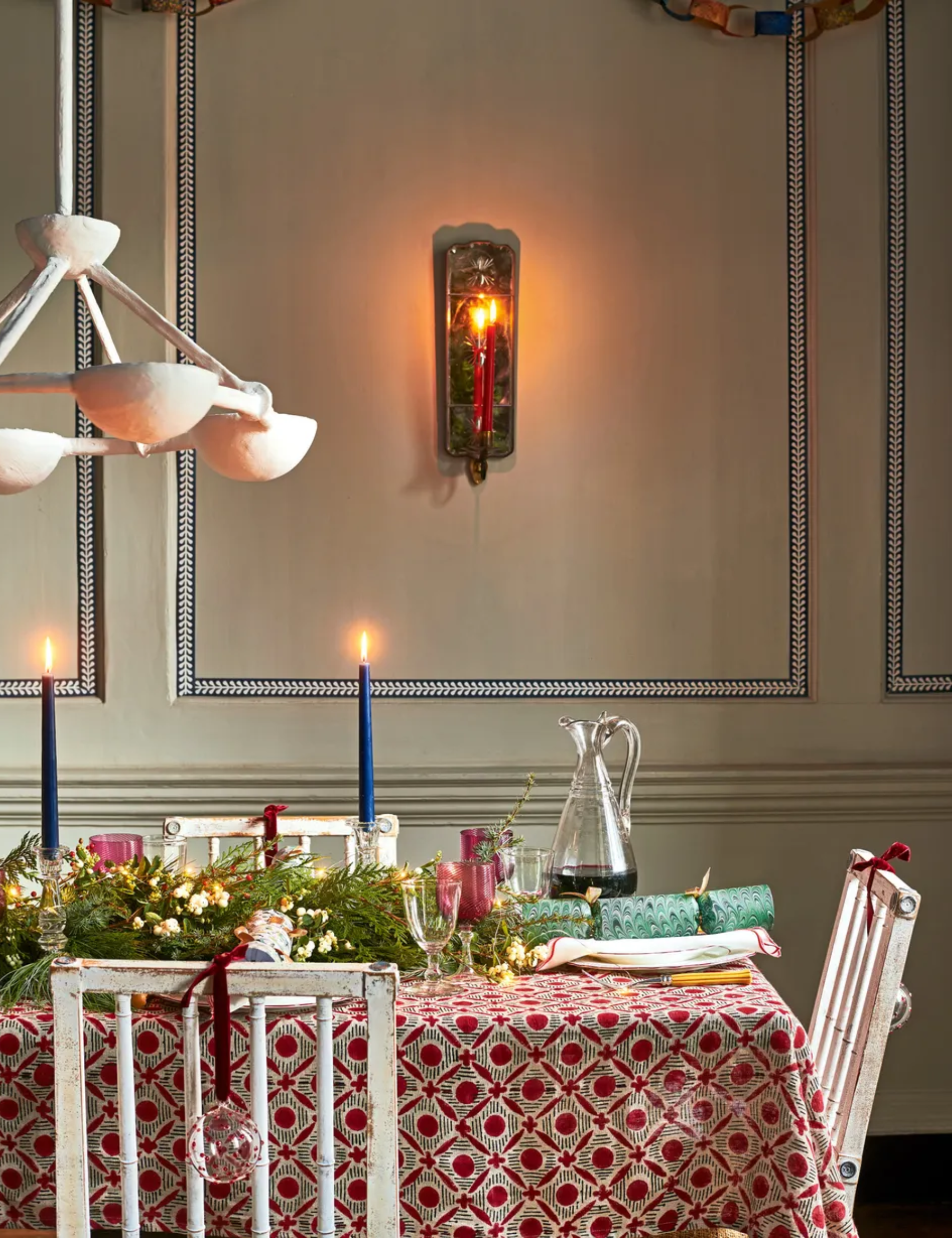 Thanksgiving table with candles