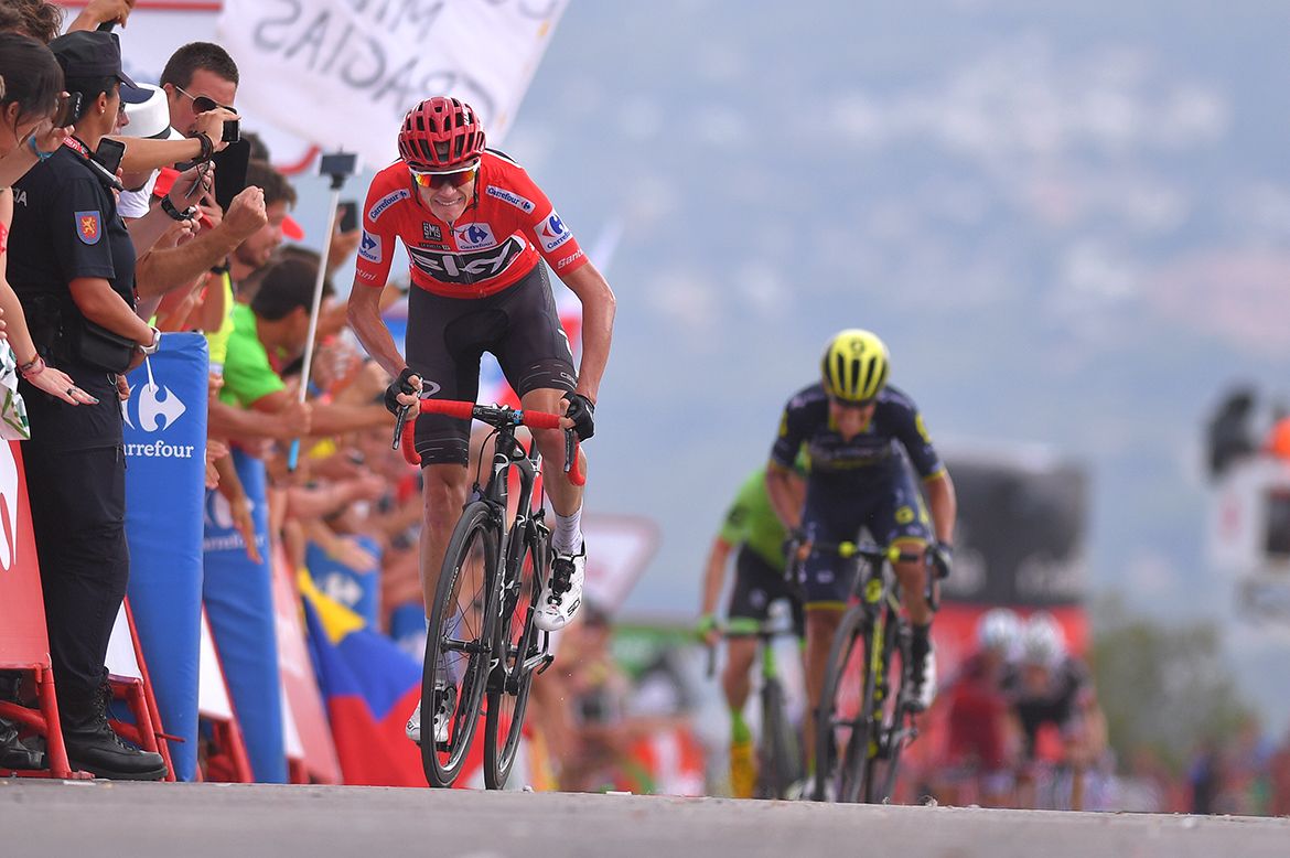 Chris Froome wins stage 9 of the Vuelta a Espa&ntilde;a.