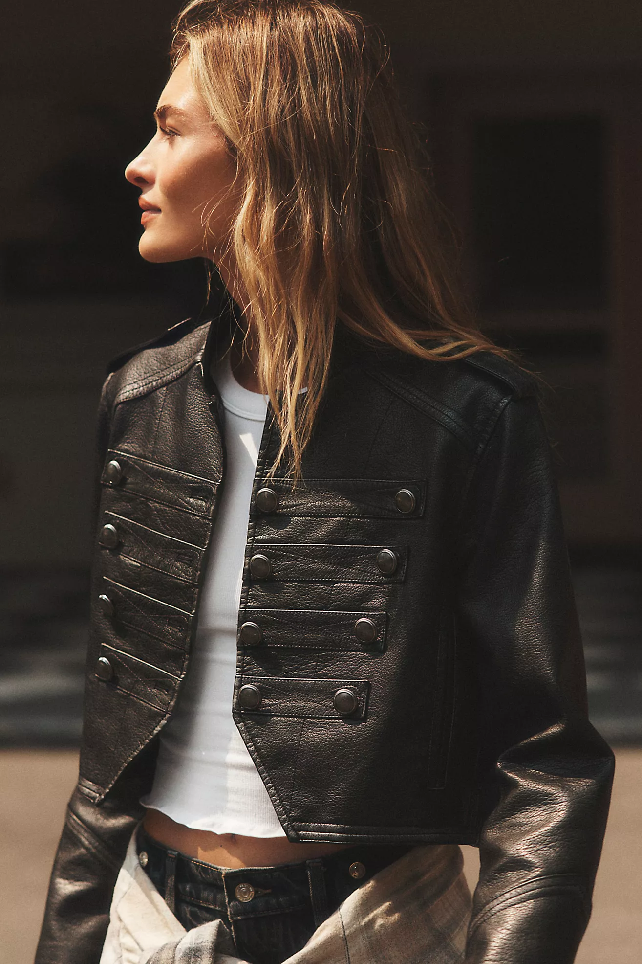 We the Free Ryland Vegan Leather Band Jacket