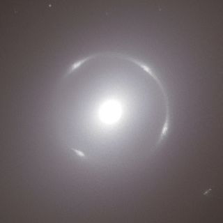 A zoomed in image of the Einstein ring created by this gravitational lens