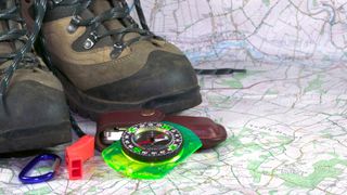 hiking whistles: whistle, compass and boots