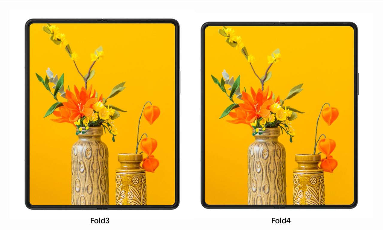 Samsung Galaxy Z Fold 4 main screen comparison leak - 1