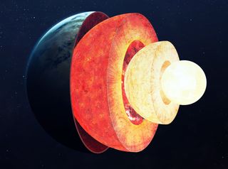 Illustration showing Earth's layers.