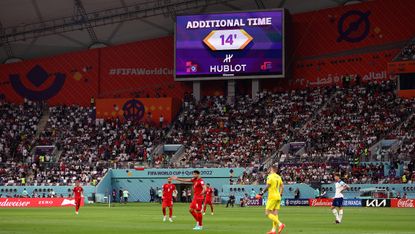 There were 14 minutes added to the end of the first-half in England’s game against Iran  
