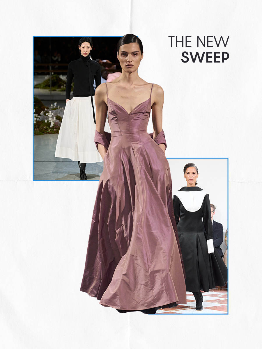 Photo collage of different runway trends from London Fashion Week Fall Winter 2026.