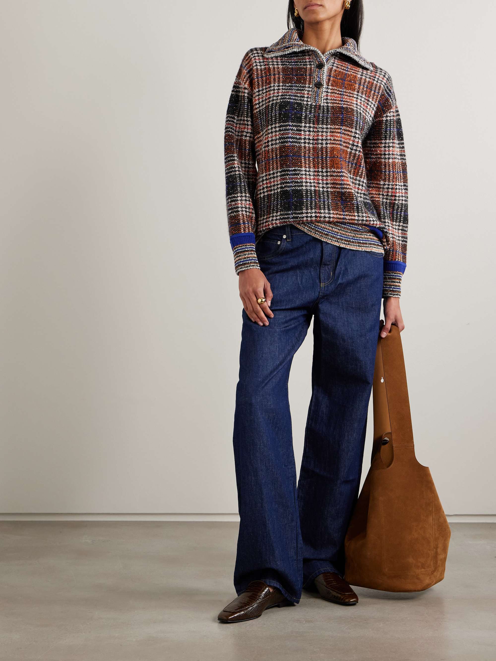 Checked Knitted Tunic