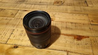 Lens on a wooden table