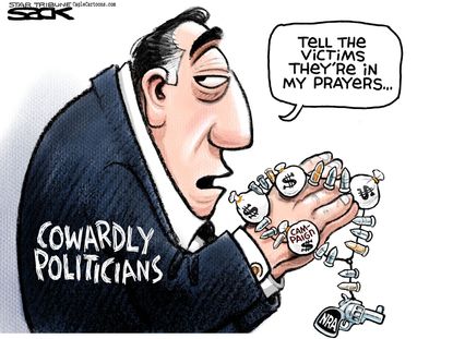 Editorial cartoon U.S. Guns Politicians Prayer