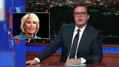 Stephen Colbert takes down Betsy DeVos