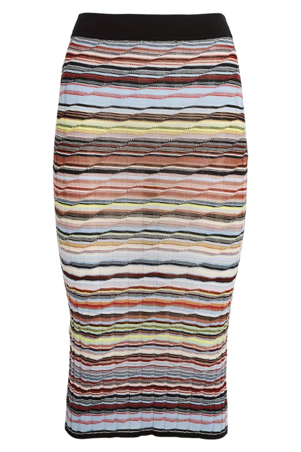 Missoni Rib-Knit Striped Midi Skirt