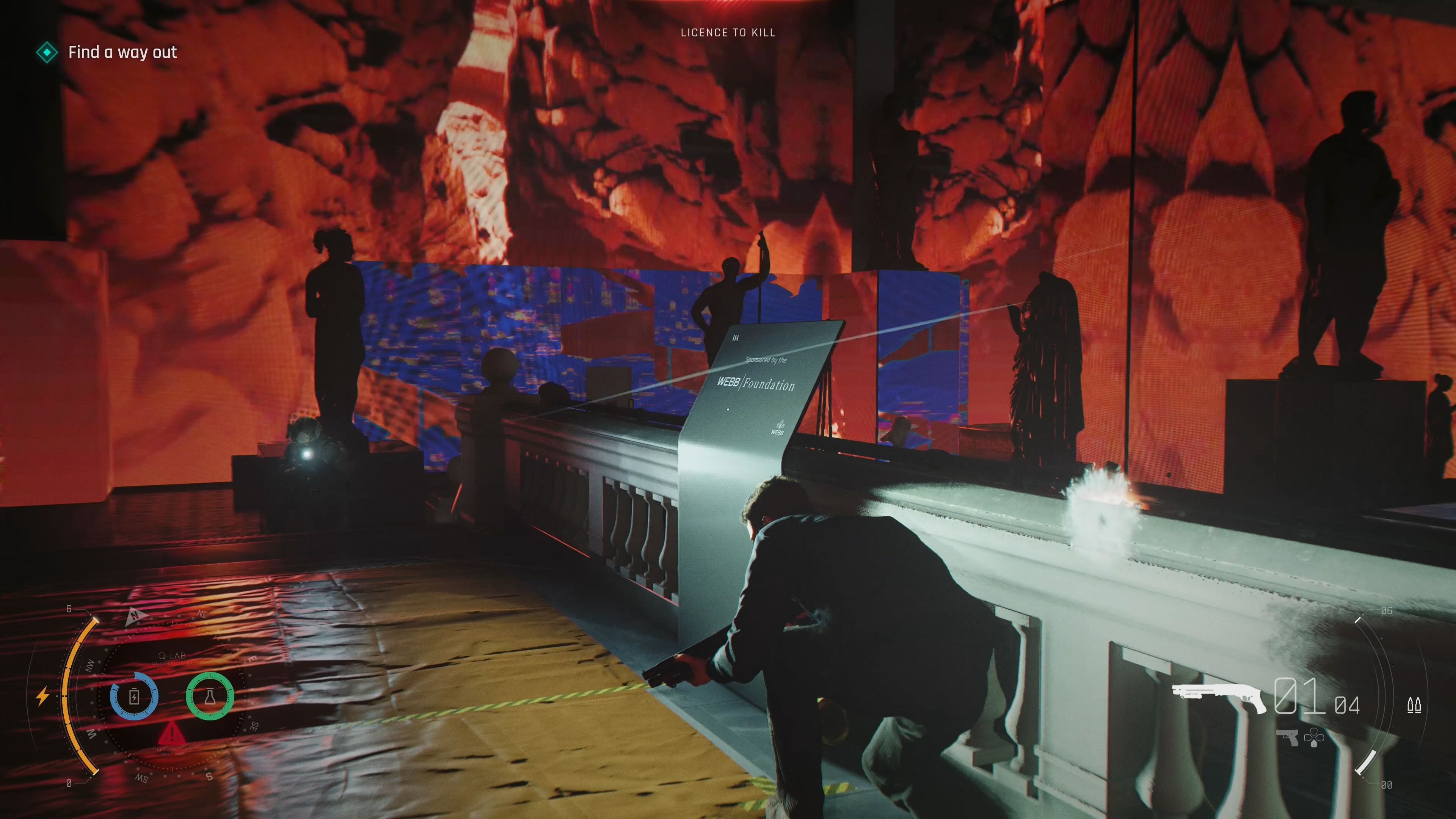 Bond in a firefight.