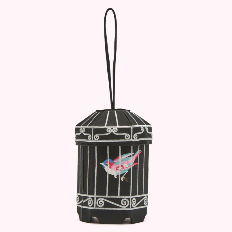 Black birdcage collectible clutch, Lulu Guinness 