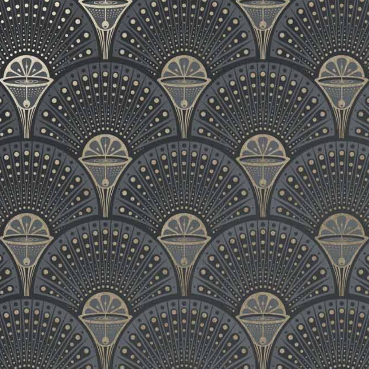 Divine Savages, Deco Martini Smokey Gold Wallpaper