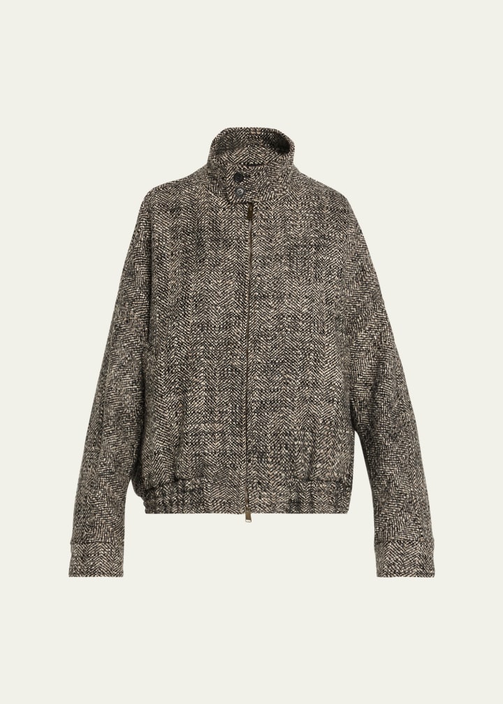 Lee Oversized Herringbone Bomber Jacket