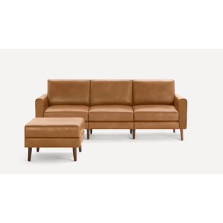 leather sofa with ottoman